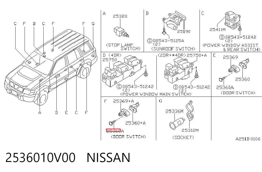 2536010V00 Nissan/Infiniti Концевик