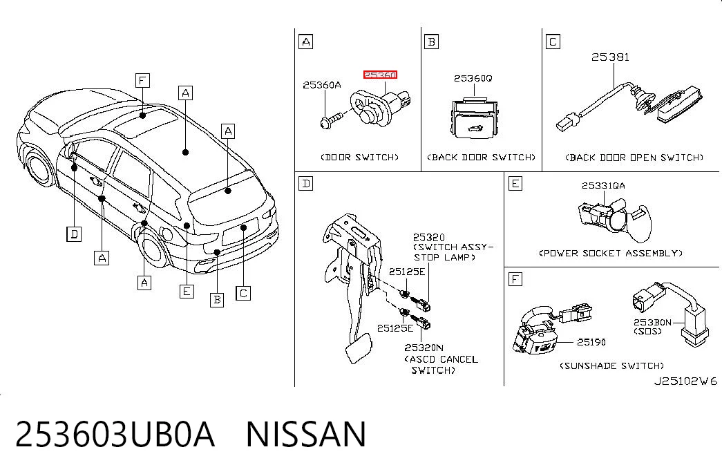 253603UB0A Nissan/Infiniti Концевик