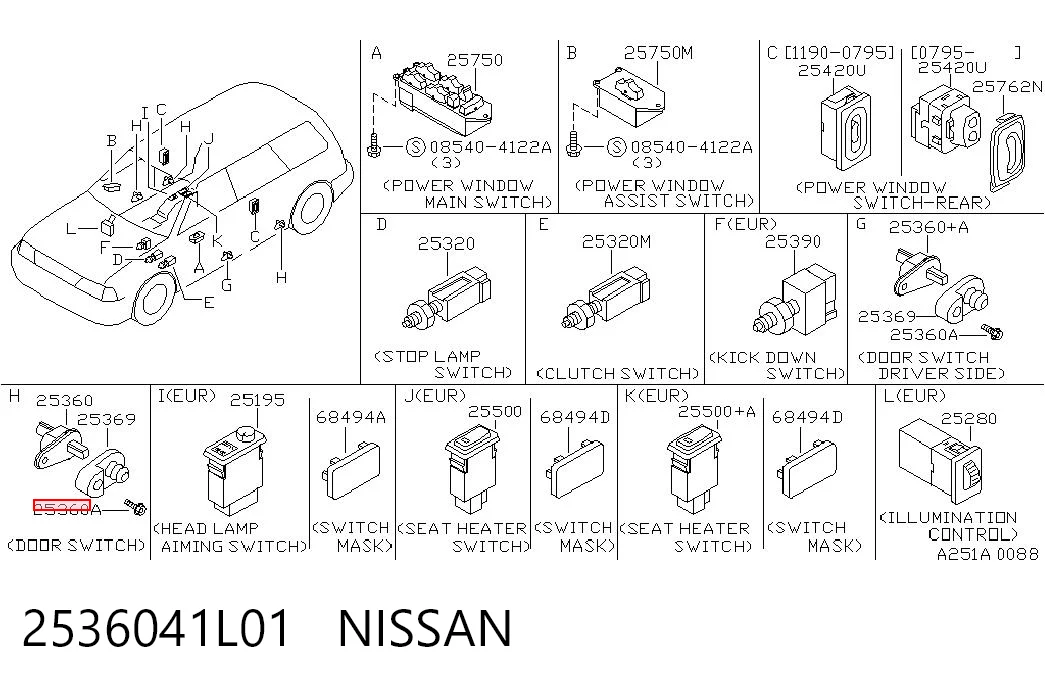 2536041L01 Nissan/Infiniti Концевик