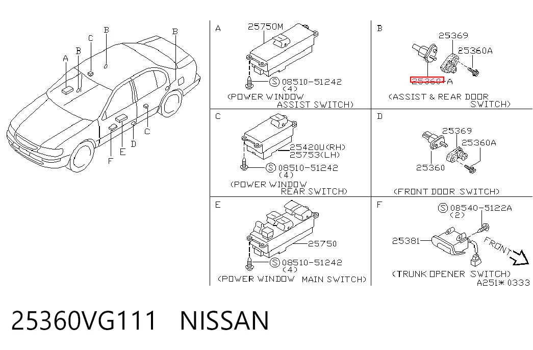 25360VG111 Nissan/Infiniti Концевик