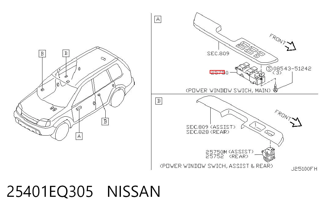 TAN4221 Topsauto Кнопки переднего левого стекло подъёмника