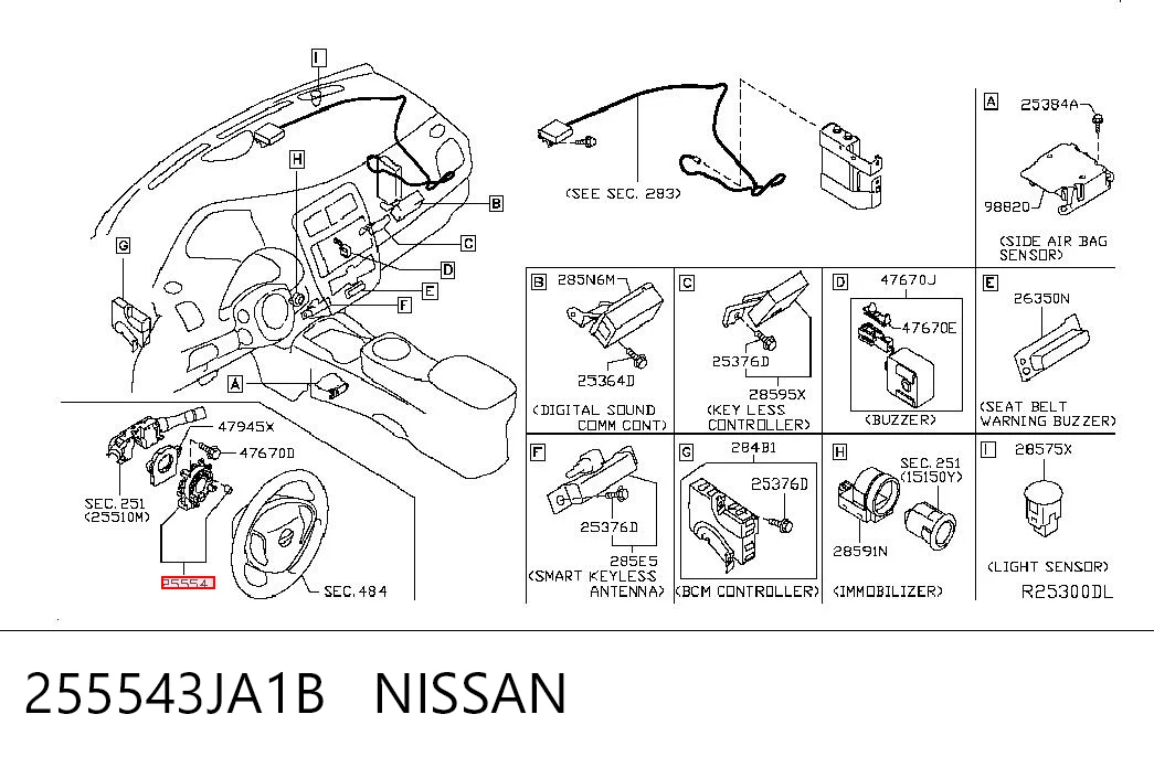 Купить EASNS025 NTY Шлейф Airbag