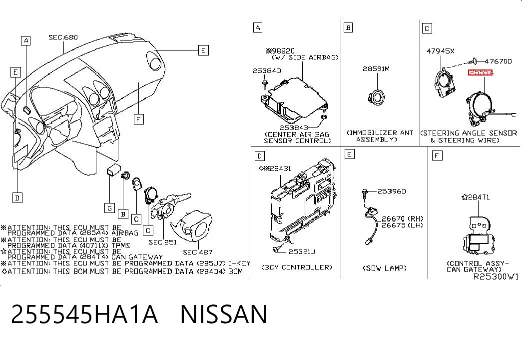 Кольцо подушки безопасности на Nissan Rogue  T32U