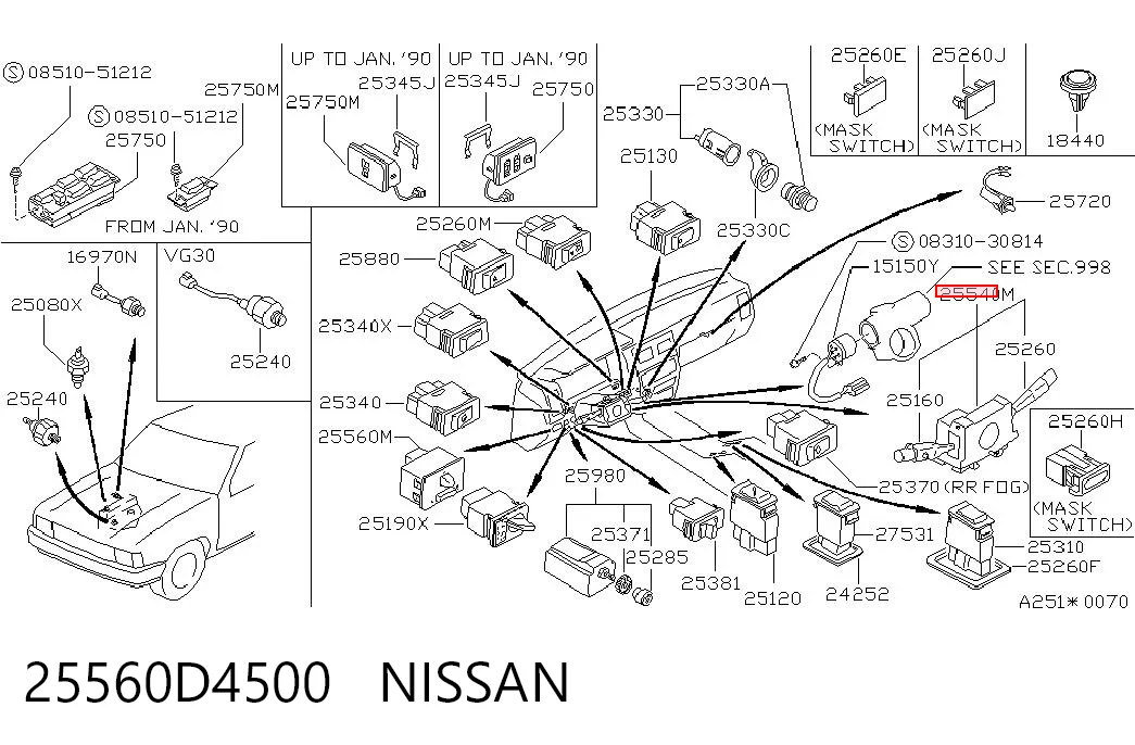 25560D4500 Nissan/Infiniti Кронштейн кулисы КПП
