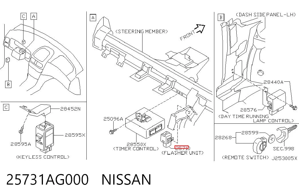 25731AG000 Nissan/Infiniti Реле указателей поворотов