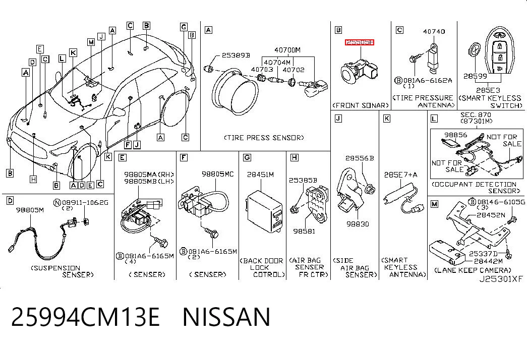 25994CM13E Nissan/Infiniti Задние парктроники
