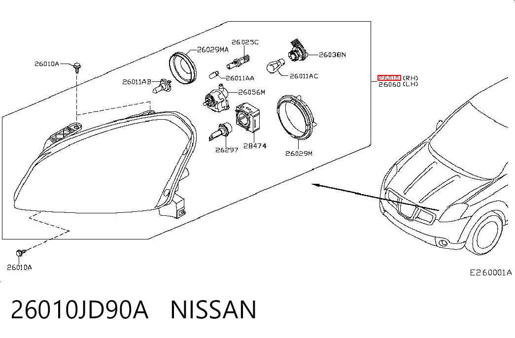  Правая фара Nissan Qashqai 