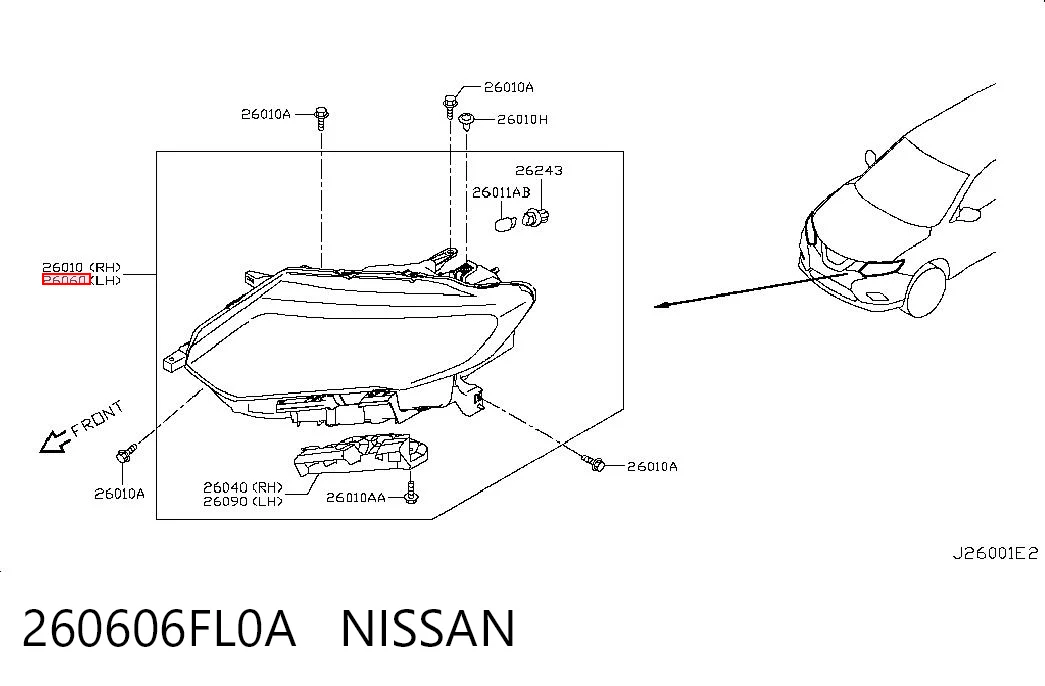 260606FL0A Nissan/Infiniti Фара