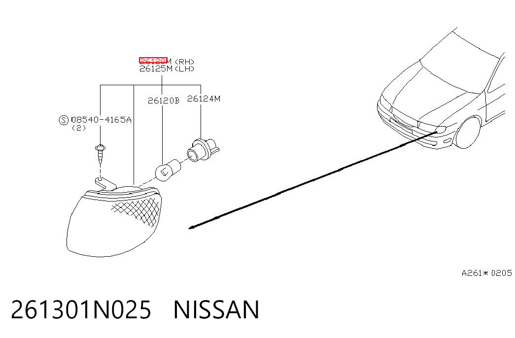 Поворотник правый на Nissan Almera I N15