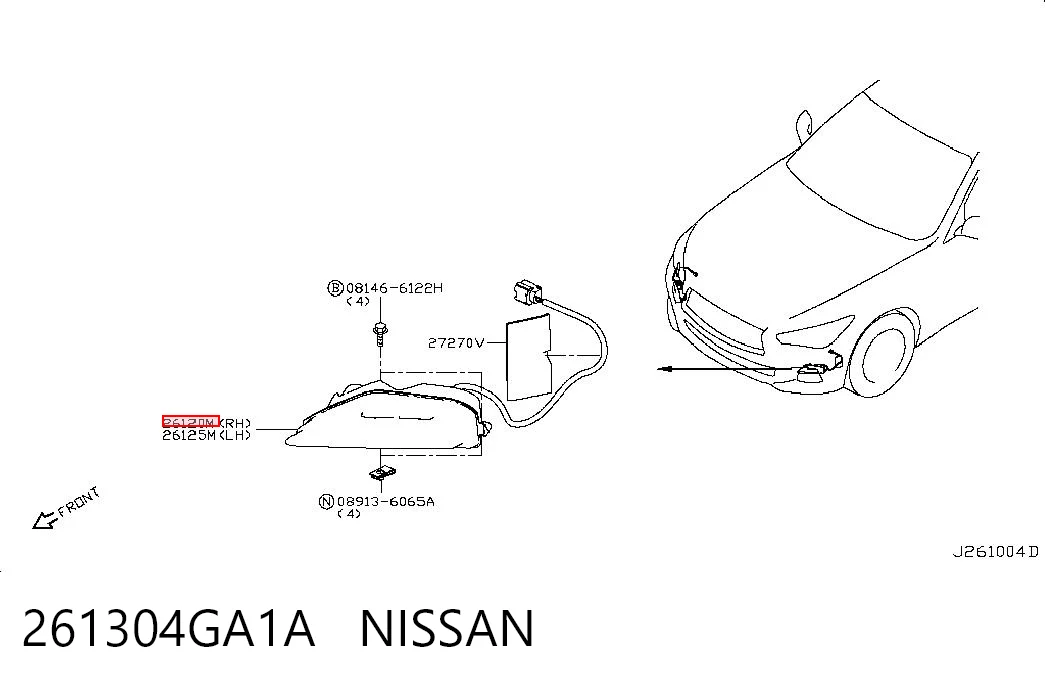 Поворотник правый на Infiniti Q50  V37