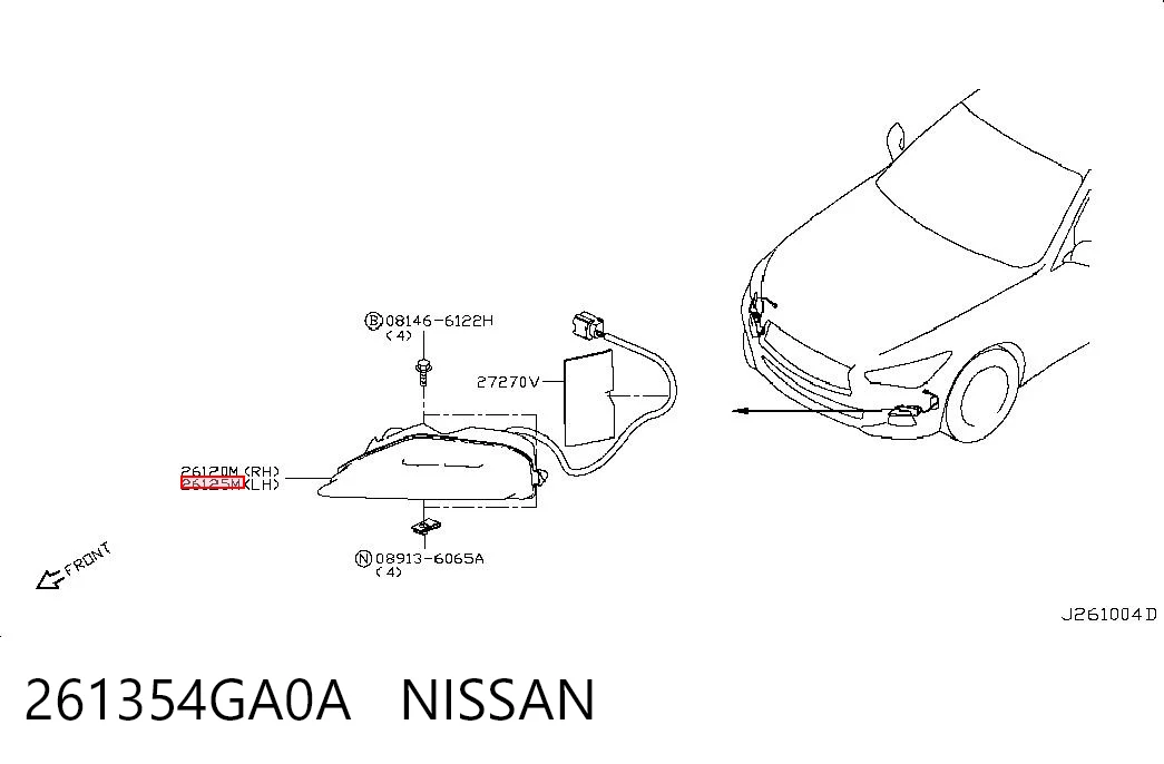 261354GA0A Nissan/Infiniti Передний фонарь указателя поворота