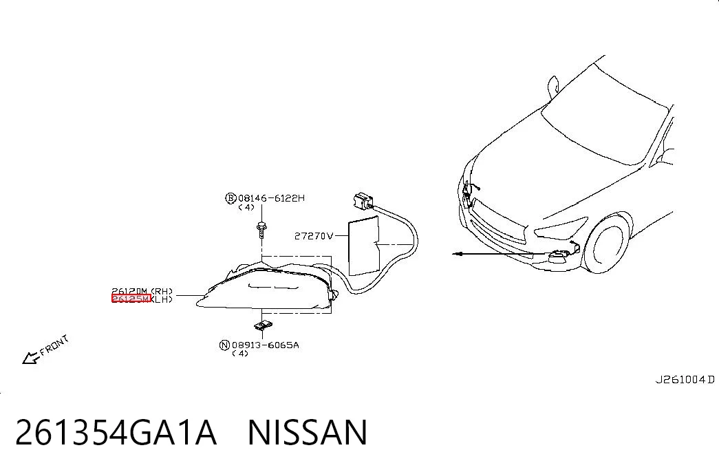 261354GA1A Nissan/Infiniti Передний фонарь указателя поворота