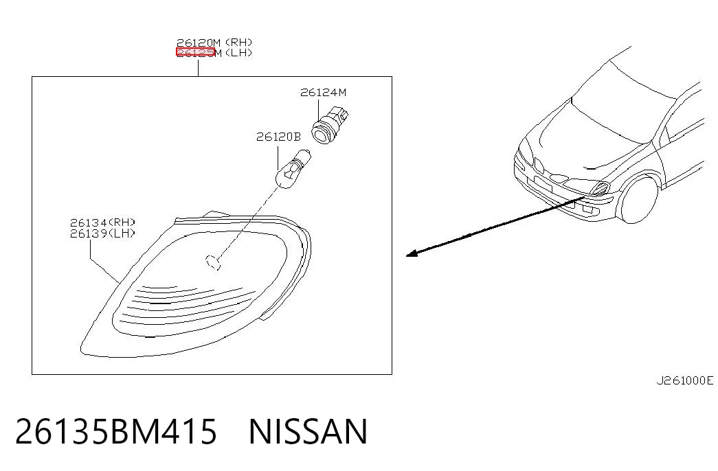 Левый указатель поворота Nissan Almera II седан (N16) (2000 - 2006) цена, от 13.99 USD
