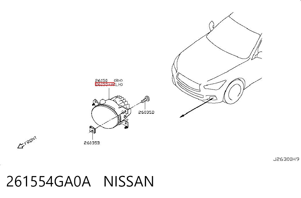 261554GA0A Nissan/Infiniti Противотуманная фара левая