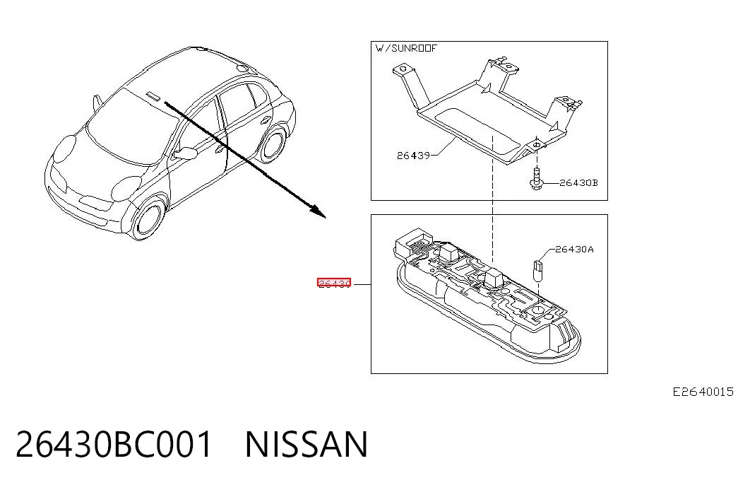 26430BC00B Renault (RVI) Лампочка освещения салона
