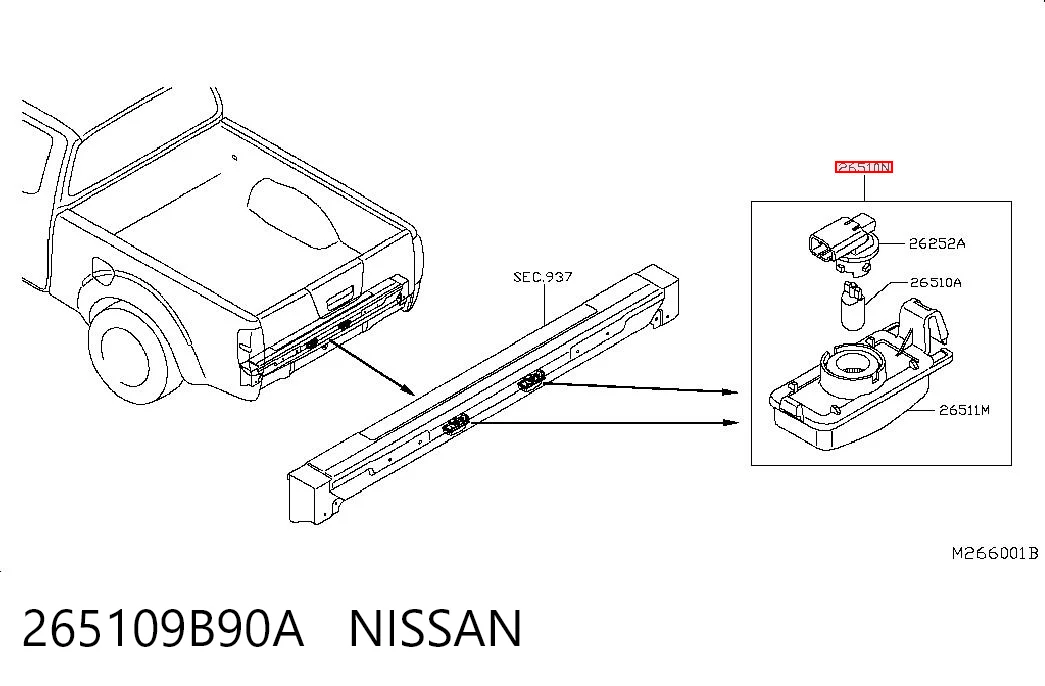 Фонарь освещения номера на Nissan Navara NP300 III D40