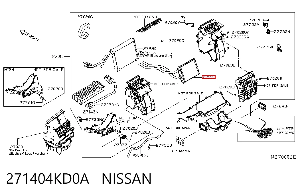 Радиатор печки (отопителя) Nissan Navara D23, D23T
