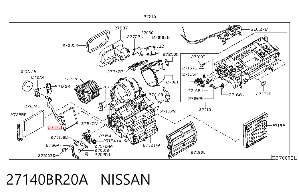 Радиатор печки (отопителя) Nissan Qashqai +2 I внедорожник (J10) (2007 - 2014) цена, от 38.05 USD