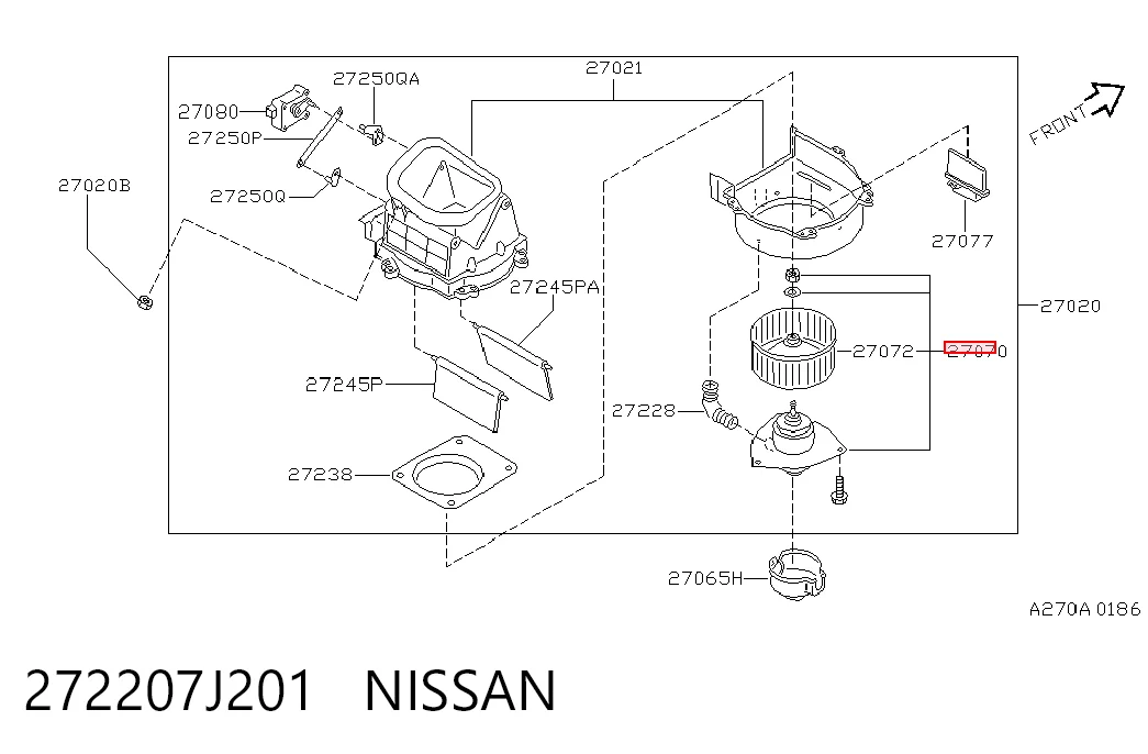 272207J201 Nissan/Infiniti Электромотор печки