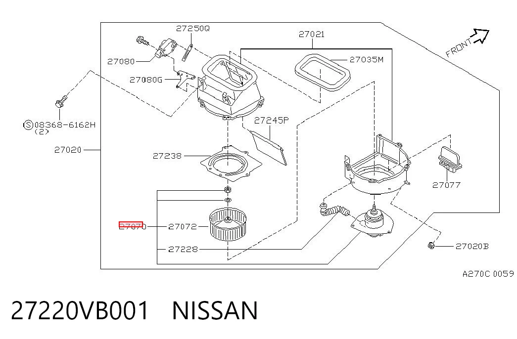 Электромотор печки на Nissan Patrol  Y61