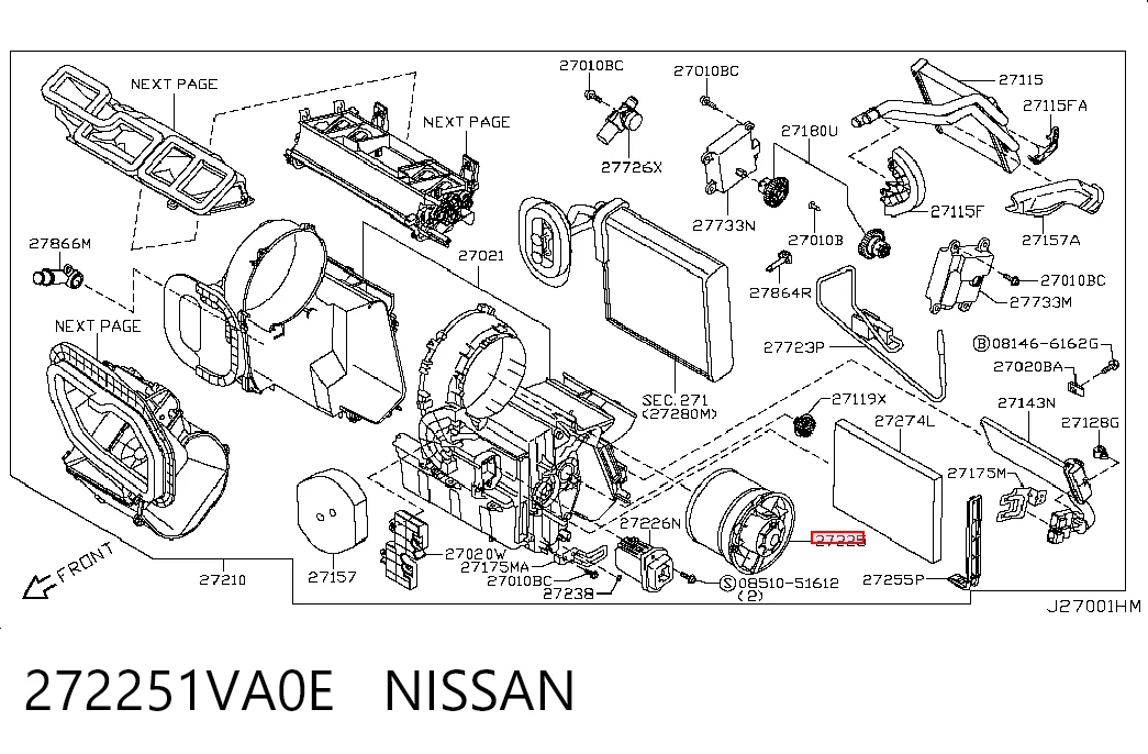 272251VA0E Nissan/Infiniti Электромотор печки