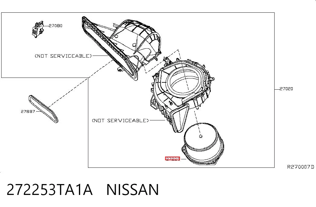 272253TA1A Nissan/Infiniti Электромотор печки