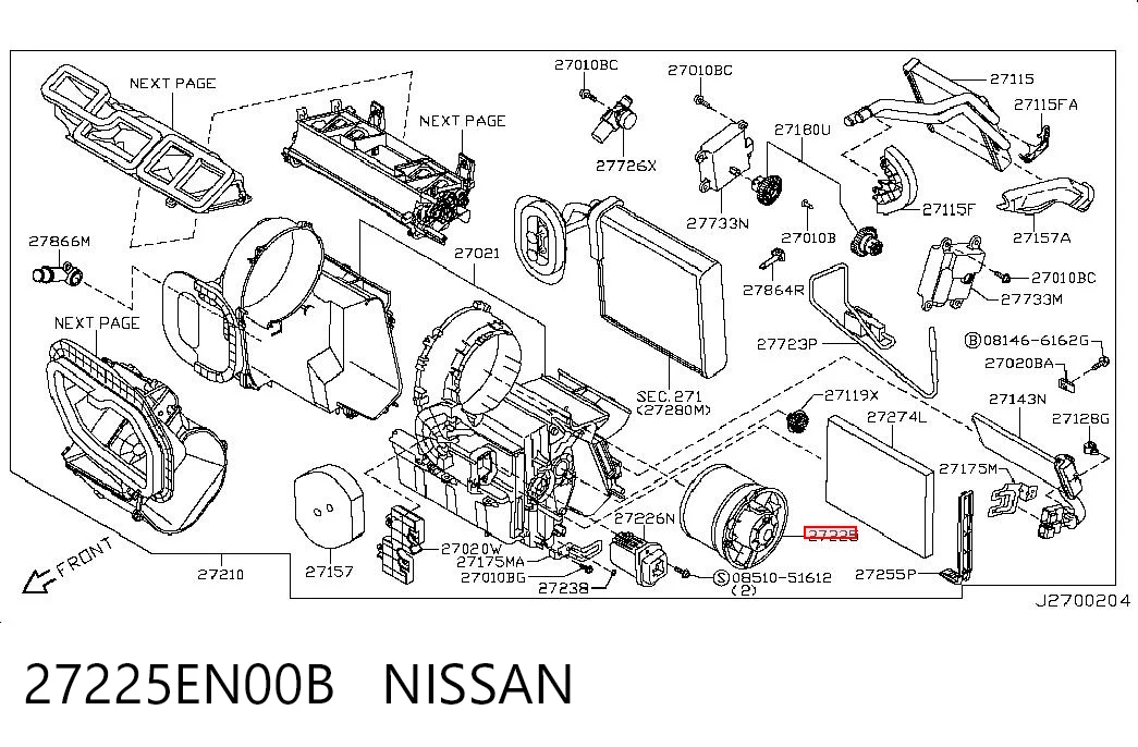 27225EN00B Nissan/Infiniti Электромотор печки