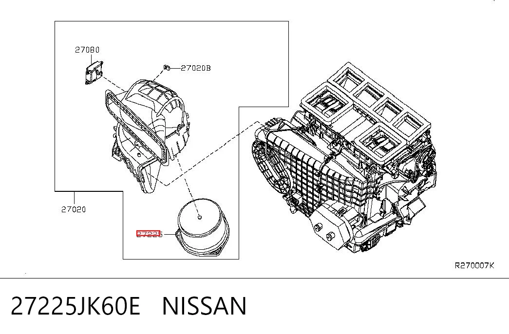 27225JK60E Nissan/Infiniti Электромотор печки
