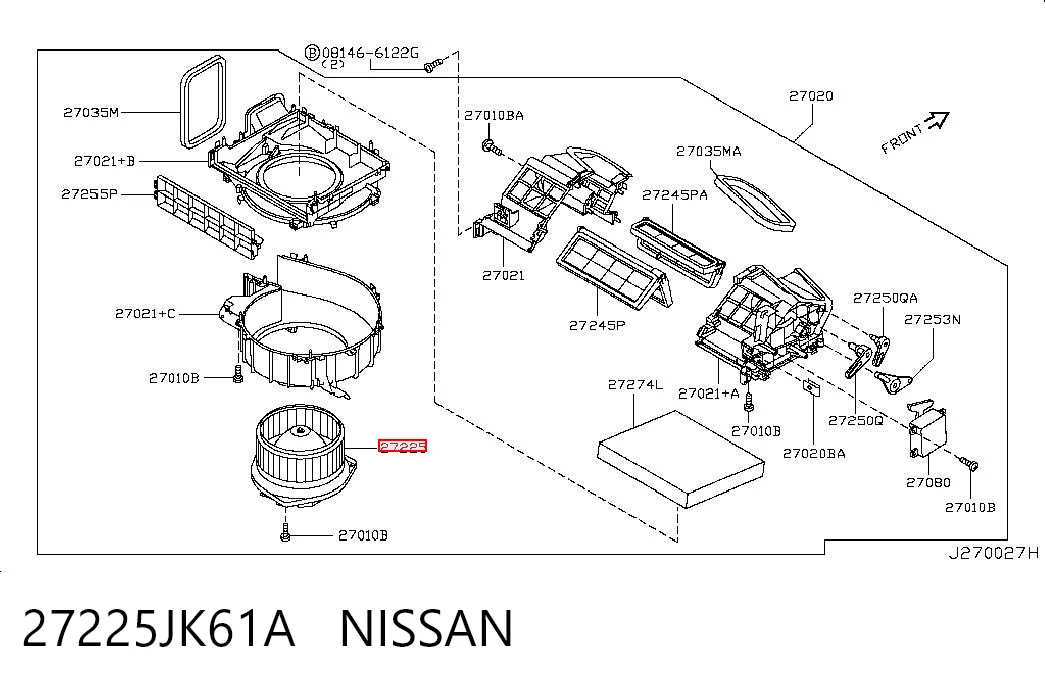 27225JK61A Nissan/Infiniti Электромотор печки