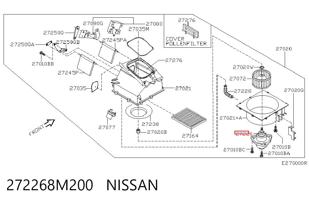 Электромотор печки на Nissan Almera II N16