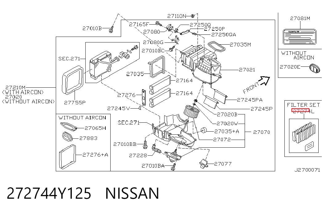 272744Y125 Nissan/Infiniti Внутрисалонный фильтр