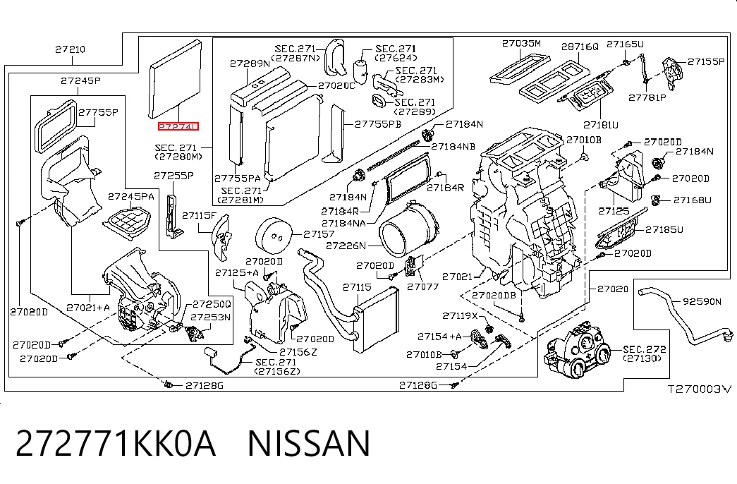 272771KK0A Nissan/Infiniti Внутрисалонный фильтр