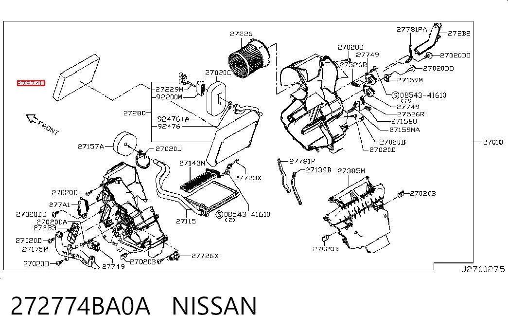 272774BA0A Nissan/Infiniti Внутрисалонный фильтр
