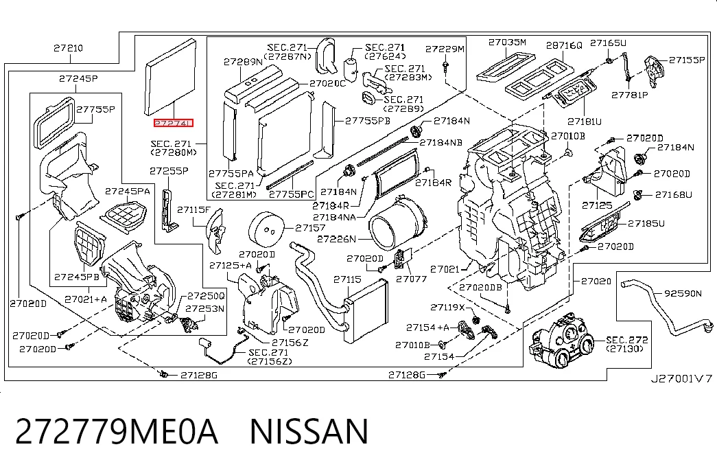 272779ME0A Nissan/Infiniti Внутрисалонный фильтр