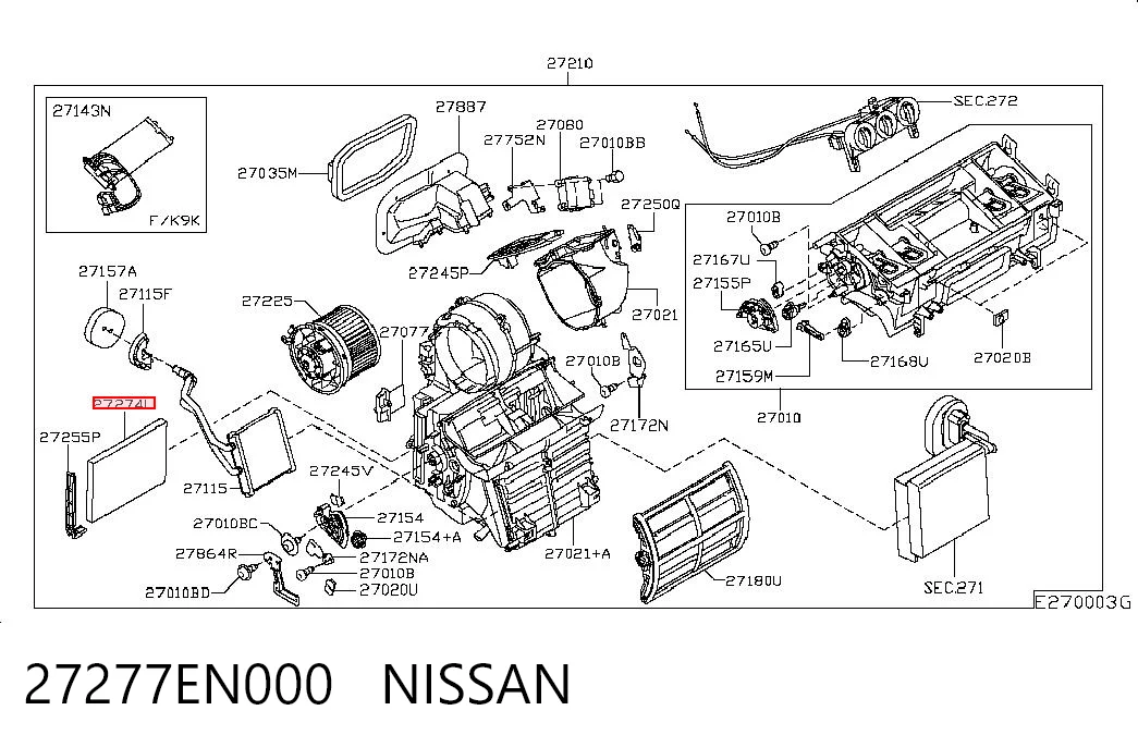 27277EN000 Nissan/Infiniti Внутрисалонный фильтр