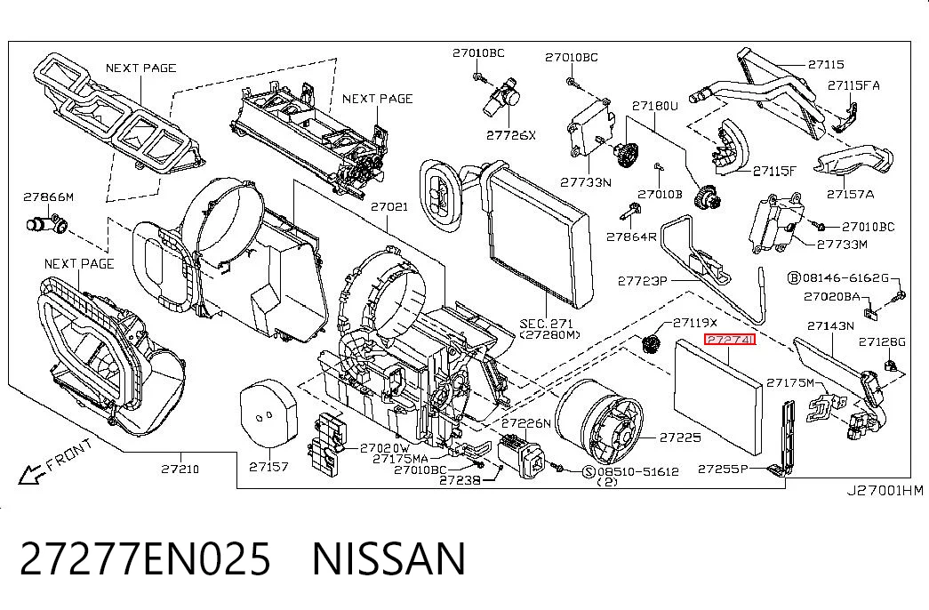 27277EN025 Nissan/Infiniti Внутрисалонный фильтр