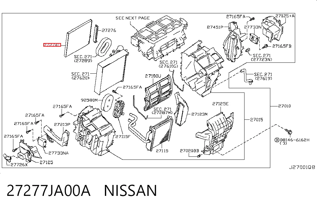 27277JA00A Nissan/Infiniti Внутрисалонный фильтр