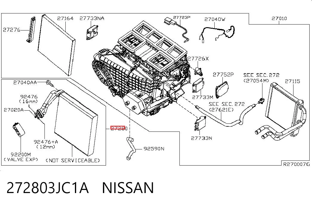 272803JC1A Nissan/Infiniti Радиатор отопителя салона