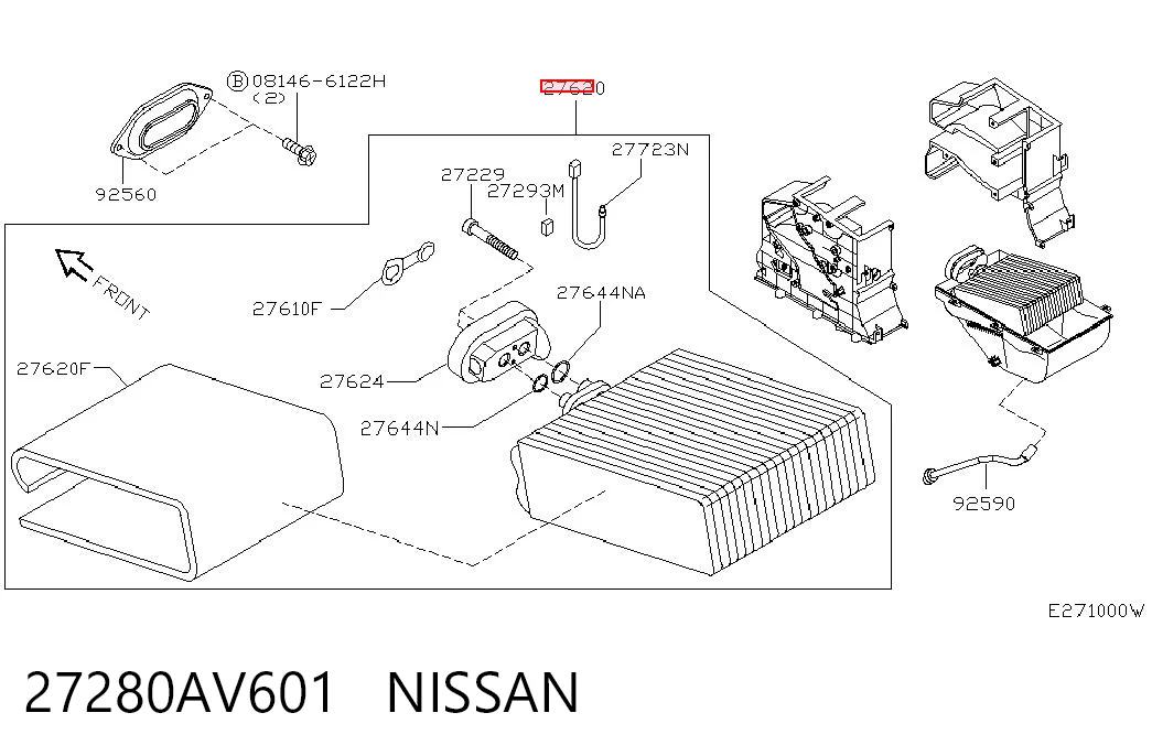 Радиатор отопителя салона на Nissan Almera II N16