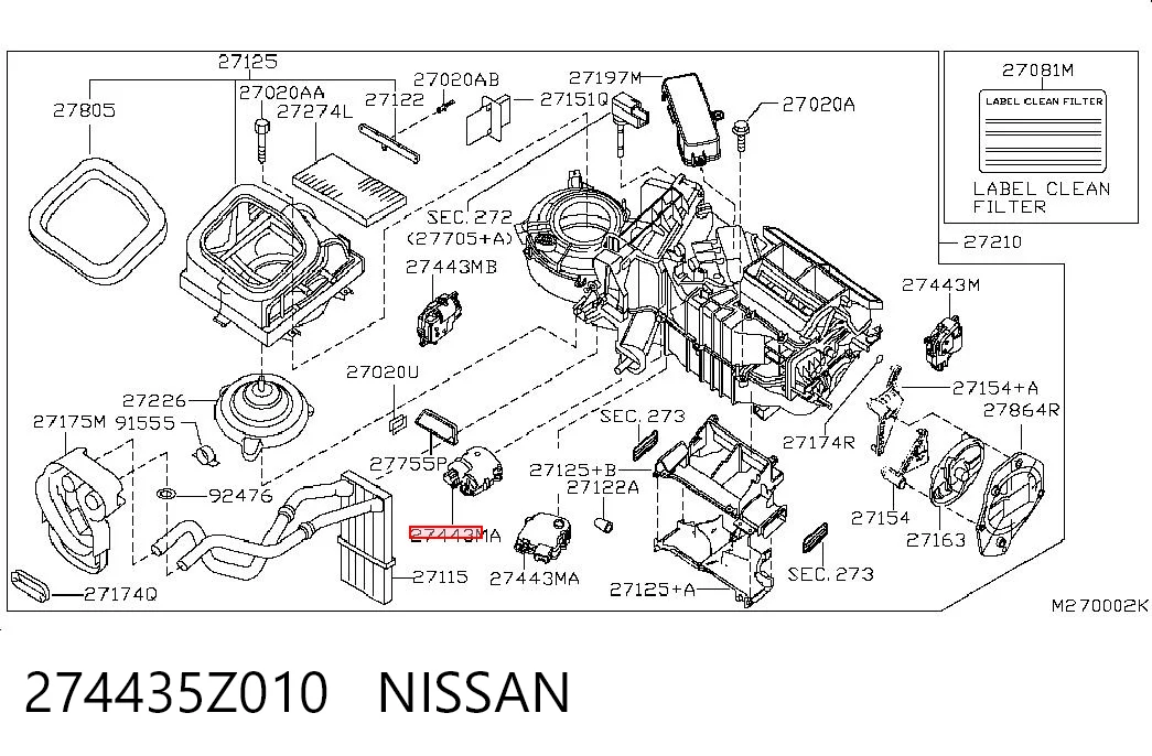 Привод системы автоматического управления отопителем на Nissan Pathfinder  R51M