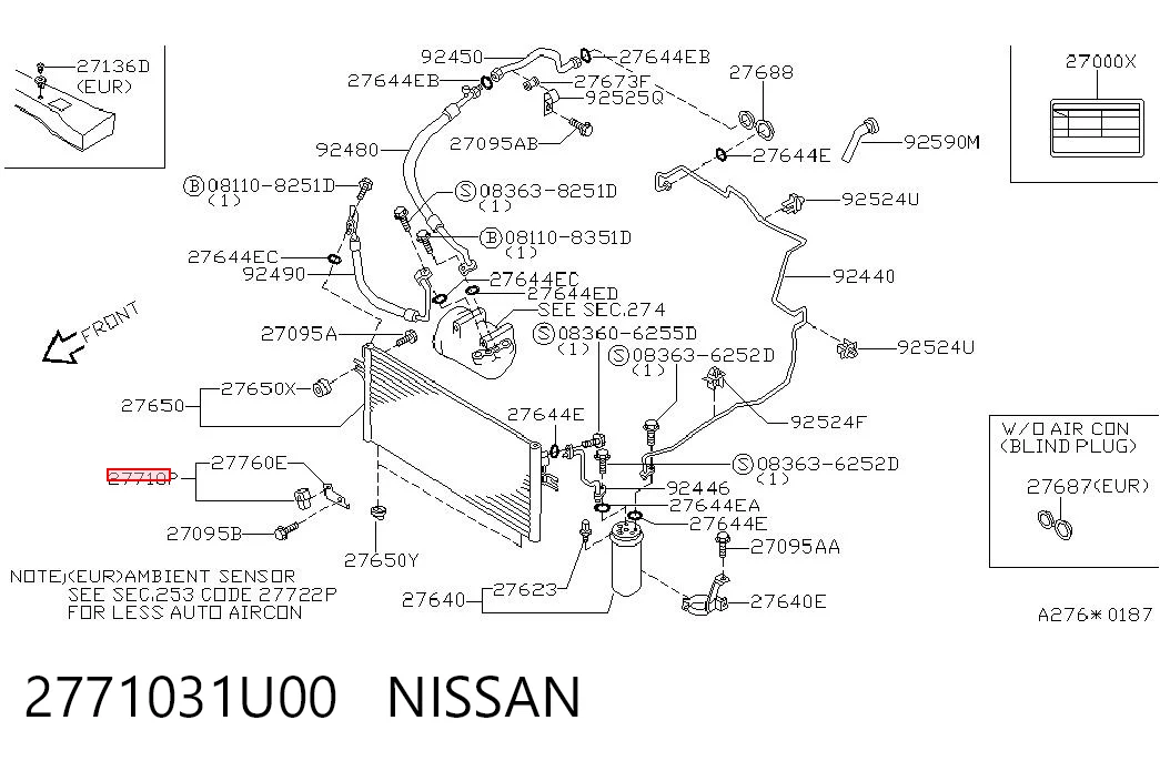 2771031U00 Nissan/Infiniti Датчик температуры окружающей среды