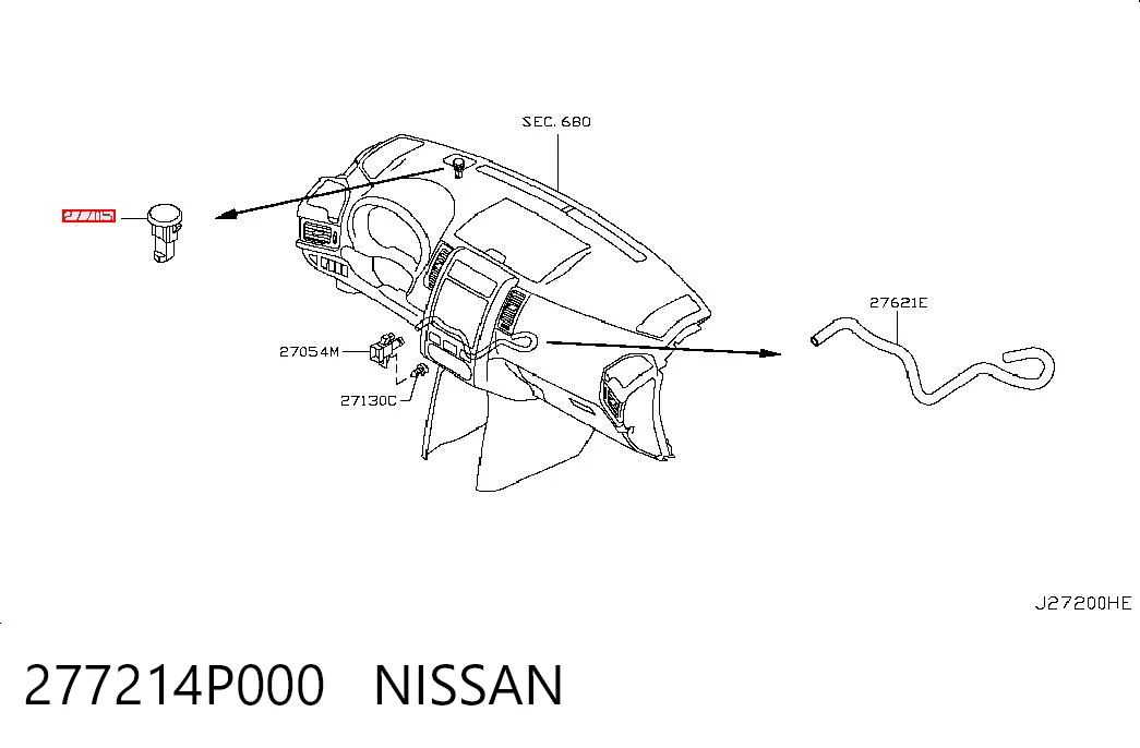 277214P000 Nissan/Infiniti Датчик освещения салона