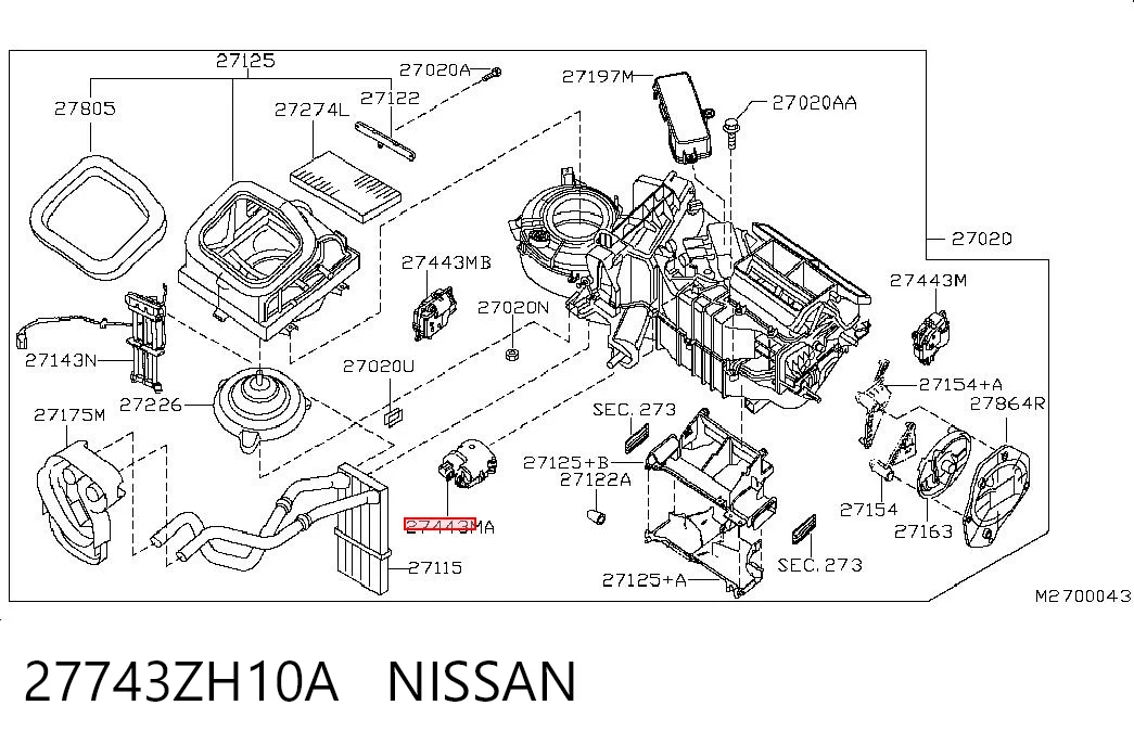 27743ZH10A Nissan/Infiniti Привод системы автоматического управления отопителем