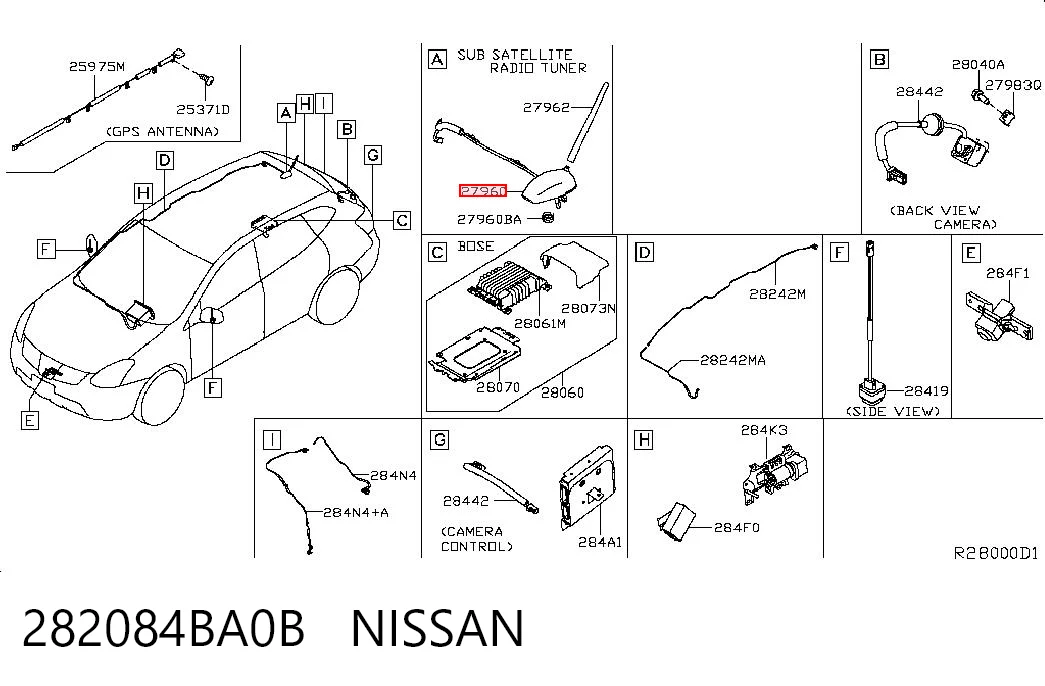 282084BA0B Nissan/Infiniti Антенна на крышу