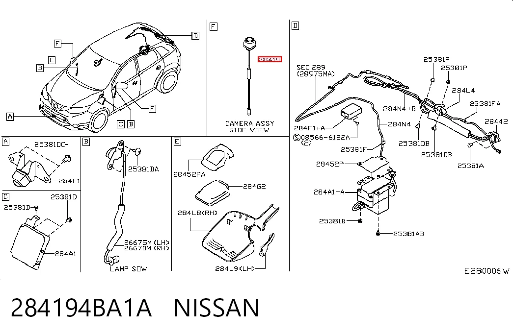 284194BA1A Nissan/Infiniti Камера системы обеспечения видимости