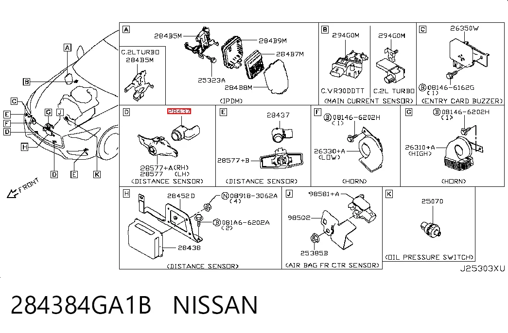 284384GA1B Nissan/Infiniti Радарный датчик дистанции