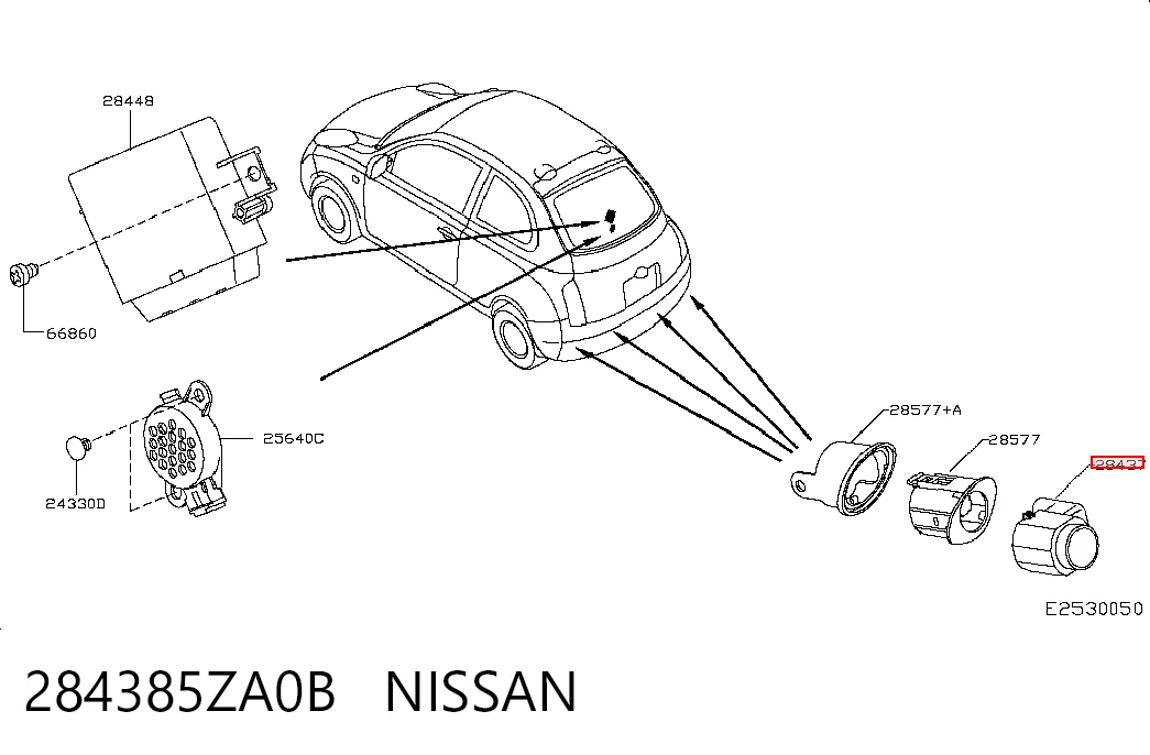 284385ZA0B Nissan/Infiniti Задние парктроники