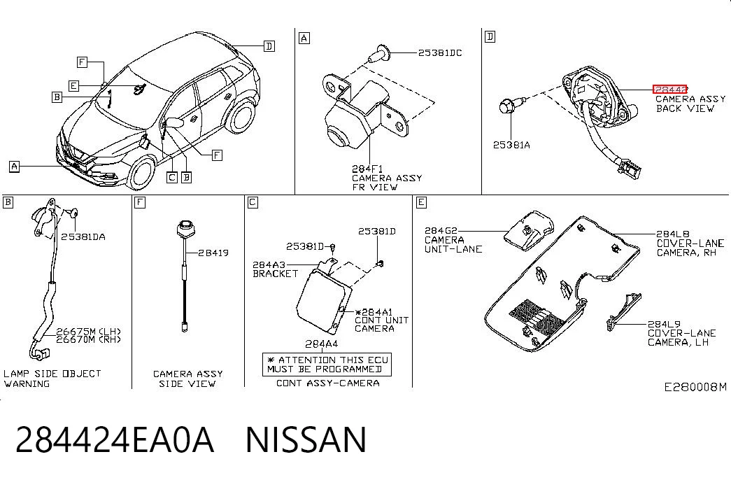 284424EA0A Nissan/Infiniti Камера системы обеспечения видимости