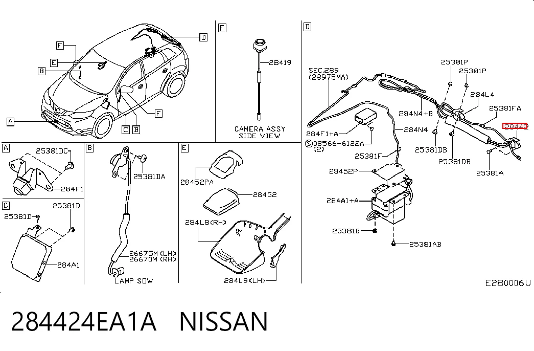 284424EA1A Nissan/Infiniti Камера системы обеспечения видимости