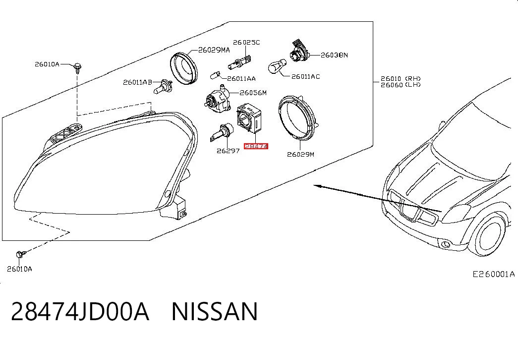  Блок розжига ксенона Nissan Qashqai 